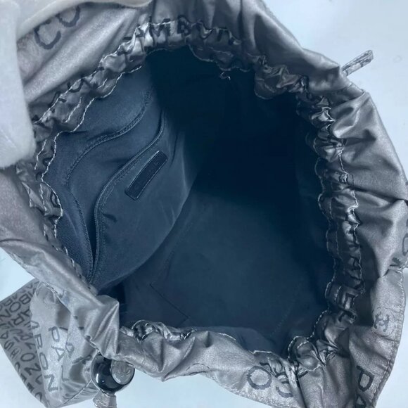 CHANEL logo Unlimited Drawstring Tote bag Shoulder Bag Nylon Silver/Black - Picture 16 of 16